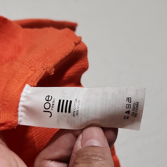 JOE Fresh Large Button Up Sweater Orange - Picture 5 of 8